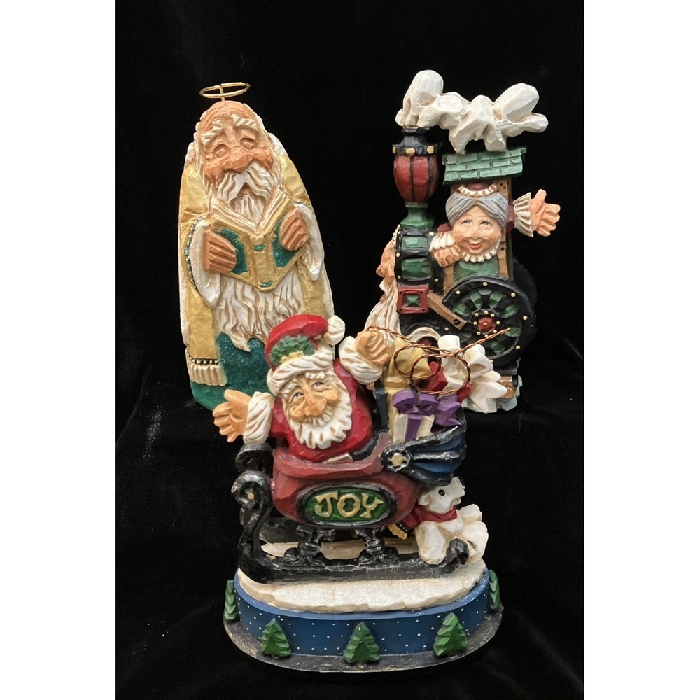3 David Frykman Santa Mrs Claus Train Angel Joy Figurines DF1308 DF1146 DF3301